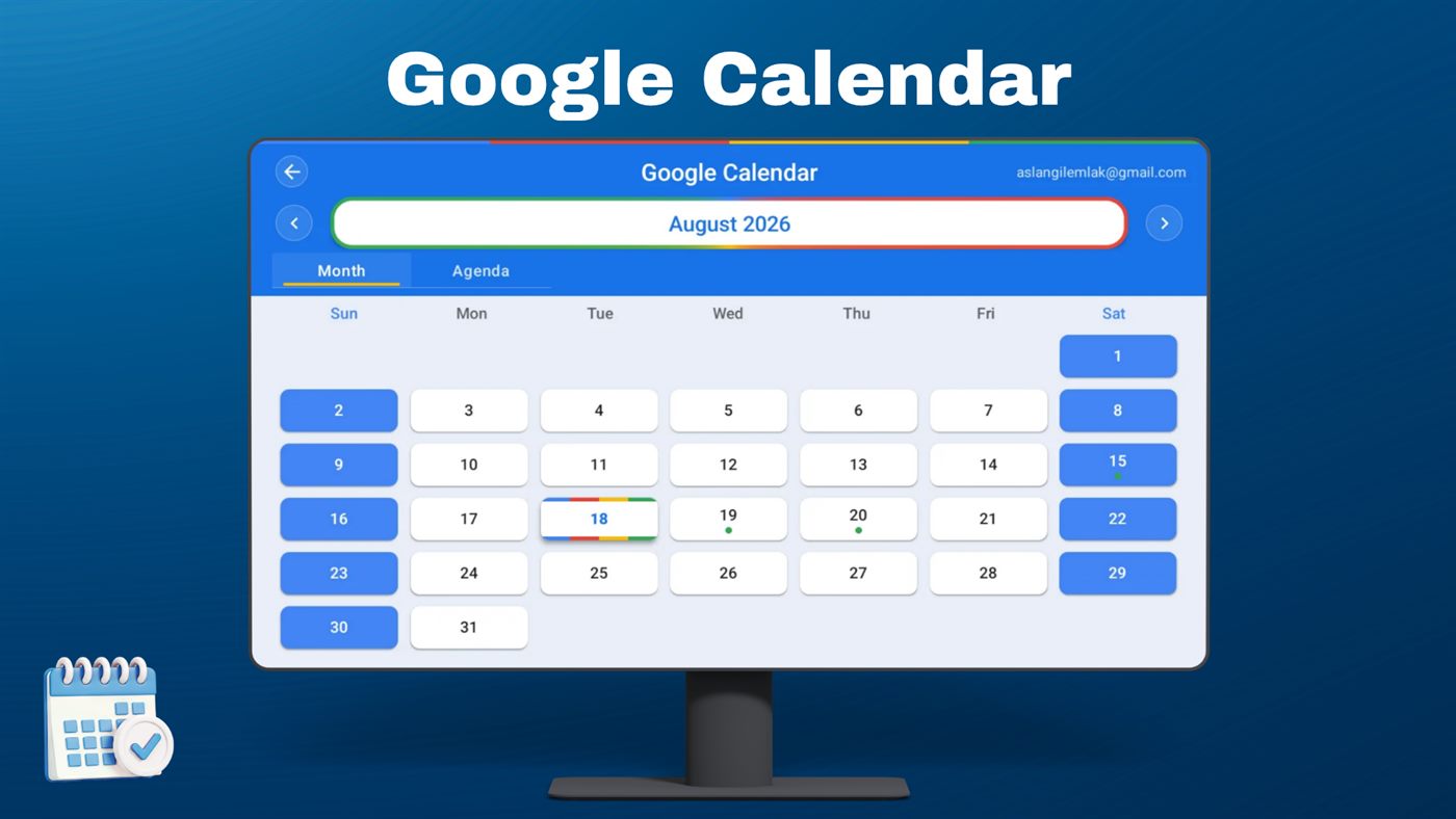 Google Calendar month view on Android TV